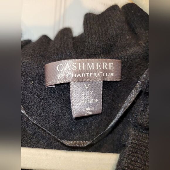 Cashmere by Charter Club Sweater sz M. Black - Picture 2 of 3